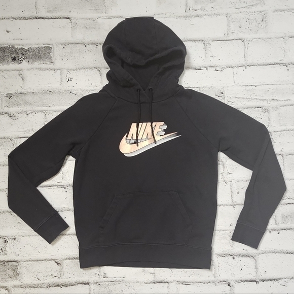 Women's Nike Black Hoodie Bronze Logo - Picture 3 of 7